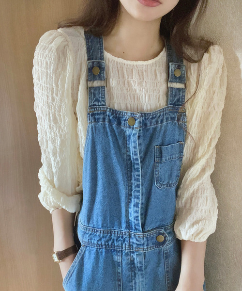 LAUIR（ラウアー）の「ランダムステッチブラウス（シャツ/ブラウス・レディース・ホワイト/ブラック/ピンク/イエロー/ブルー/ミント/ラベンダー/チャコール・MEDIUM/LARGE/X-LARGE）」の15枚目の写真