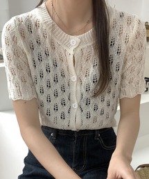 かぎ編みシアーカーディガン