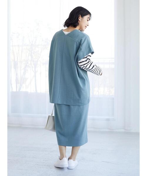 Green　Parks（グリーンパークス）の「ポンチタイトスカート（スカート・レディース・グレー/ブルー/ラベンダー・FREE）」の7枚目の写真