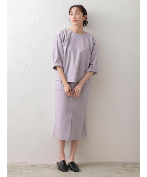 Green　Parks（グリーンパークス）の「ポンチタイトスカート（スカート・レディース・グレー/ブルー/ラベンダー・FREE）」の13枚目の写真