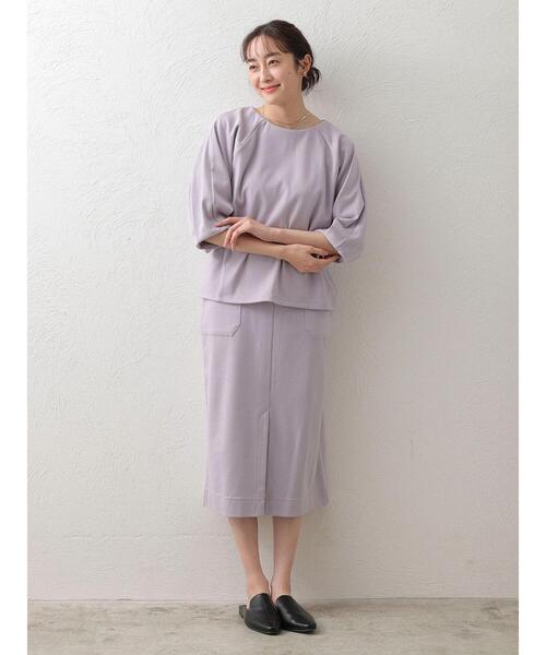 Green　Parks（グリーンパークス）の「ポンチタイトスカート（スカート・レディース・グレー/ブルー/ラベンダー・FREE）」の14枚目の写真