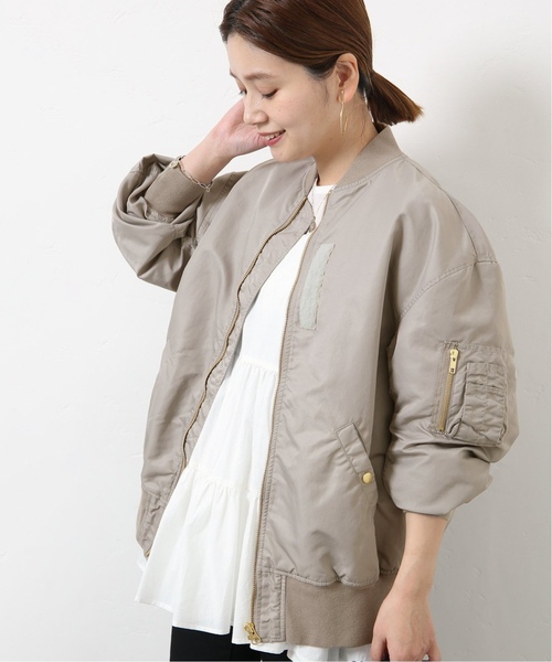 JOURNAL STANDARD（ジャーナルスタンダード）の「《追加3》LIGHT MA1（MA-1・レディース・ベージュ/ライトグレー・36/38）」の4枚目の写真