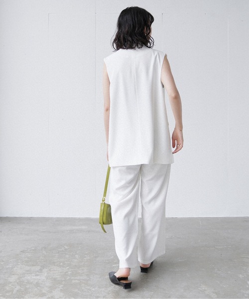 Happy John(ハッピージョン)の「basic summer jacket gilet/ベーシックサマージャケットジレ(ベスト・レディース・ブラック/ホワイト・FREE)」の13枚目の写真