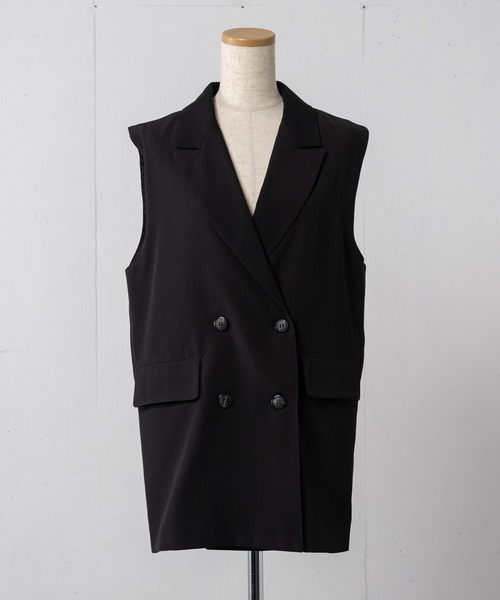 Happy John(ハッピージョン)の「basic summer jacket gilet/ベーシックサマージャケットジレ(ベスト・レディース・ブラック/ホワイト・FREE)」の17枚目の写真