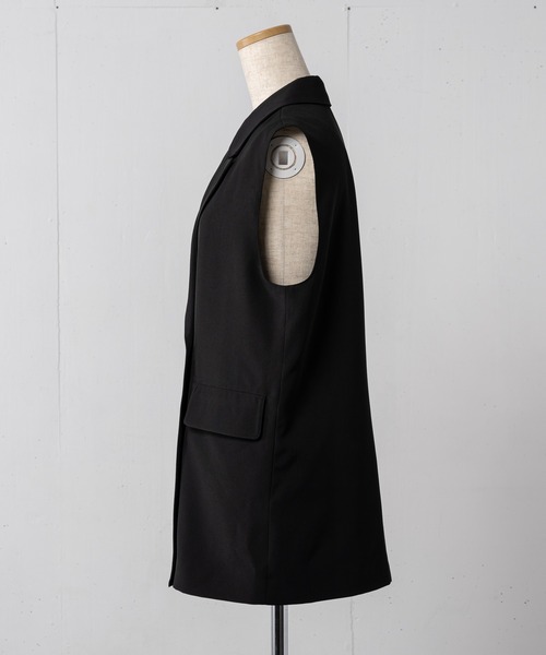 Happy John(ハッピージョン)の「basic summer jacket gilet/ベーシックサマージャケットジレ(ベスト・レディース・ブラック/ホワイト・FREE)」の19枚目の写真