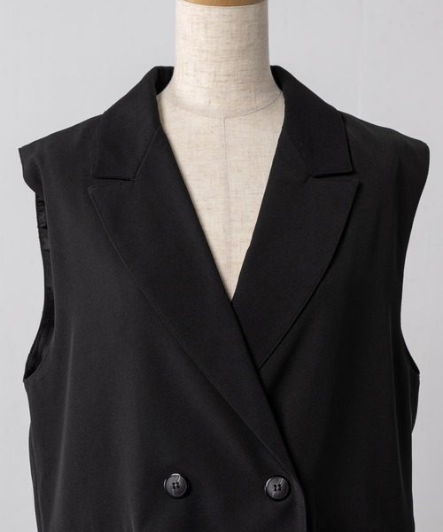 Happy John(ハッピージョン)の「basic summer jacket gilet/ベーシックサマージャケットジレ(ベスト・レディース・ブラック/ホワイト・FREE)」の21枚目の写真
