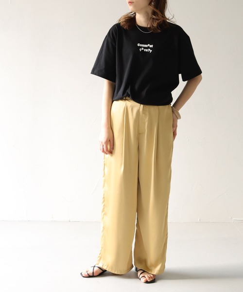 HER CLOSET（ハークローゼット）の「【shemoshelly】5.6オンスCommentロゴT（Tシャツ/カットソー・レディース・ブラック/ホワイト・M/L/S）」の10枚目の写真