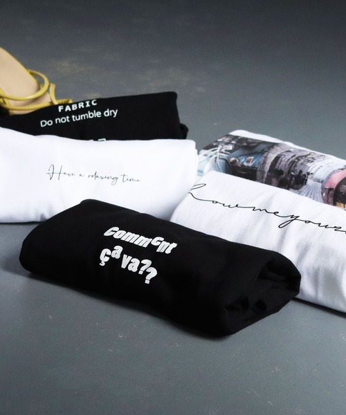 HER CLOSET（ハークローゼット）の「【shemoshelly】5.6オンスCommentロゴT（Tシャツ/カットソー・レディース・ブラック/ホワイト・M/L/S）」の12枚目の写真