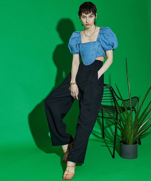 MAISON SPECIAL(メゾンスペシャル)の「スラブオックスワイドパンツ【MAISON SPECIAL/メゾンスペシャル】■セットアップ対応■(その他パンツ・レディース・ブラック/ベージュ/イエロー・38/36)」の5枚目の写真