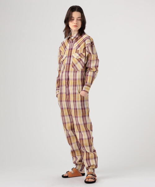ISABEL MARANT(イザベルマラン)の「ISABEL MARANT ETOILE BACOPA コットン チェックジャンプスーツ(つなぎ/オールインワン・レディース・オレンジ系その他/グリーン系その他3・36/34)」の11枚目の写真