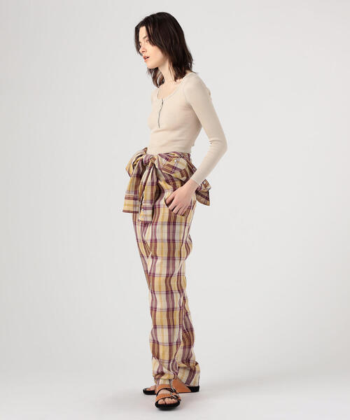 ISABEL MARANT(イザベルマラン)の「ISABEL MARANT ETOILE BACOPA コットン チェックジャンプスーツ(つなぎ/オールインワン・レディース・オレンジ系その他/グリーン系その他3・36/34)」の14枚目の写真