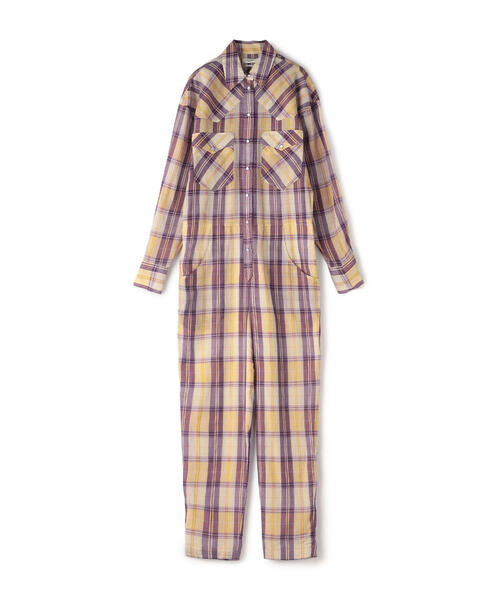 ISABEL MARANT(イザベルマラン)の「ISABEL MARANT ETOILE BACOPA コットン チェックジャンプスーツ(つなぎ/オールインワン・レディース・オレンジ系その他/グリーン系その他3・36/34)」の10枚目の写真