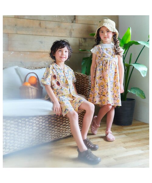 apres les cours(アプレレクール)の「3柄トロピカル開襟シャツ(シャツ/ブラウス・キッズ・アイボリー/サーモンピンク/ミント・130/100/90/120/140/110/80)」の13枚目の写真