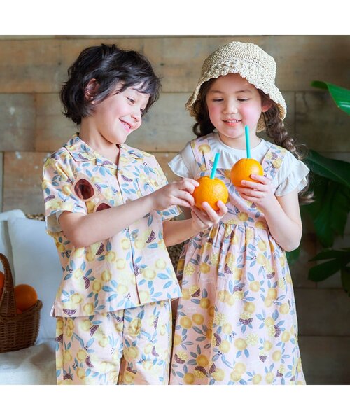 apres les cours(アプレレクール)の「3柄トロピカル開襟シャツ(シャツ/ブラウス・キッズ・アイボリー/サーモンピンク/ミント・130/100/90/120/140/110/80)」の4枚目の写真