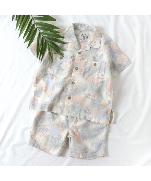 apres les cours(アプレレクール)の「3柄トロピカル開襟シャツ(シャツ/ブラウス・キッズ・アイボリー/サーモンピンク/ミント・130/100/90/120/140/110/80)」の21枚目の写真