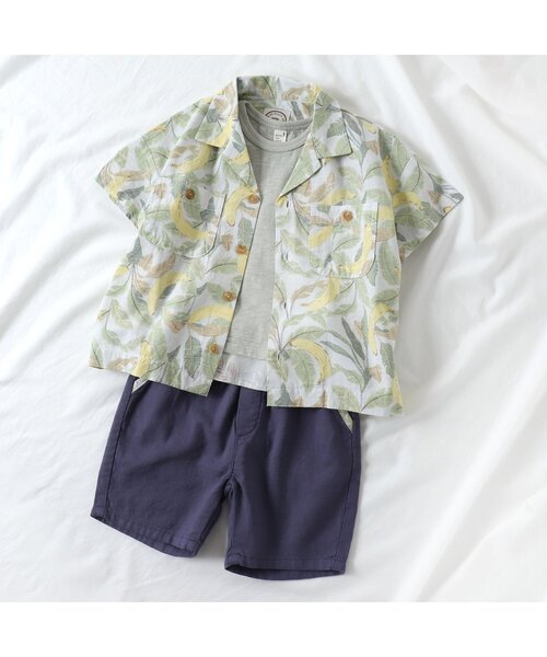 apres les cours(アプレレクール)の「3柄トロピカル開襟シャツ(シャツ/ブラウス・キッズ・アイボリー/サーモンピンク/ミント・130/100/90/120/140/110/80)」の12枚目の写真