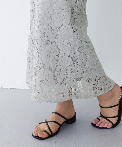 HER CLOSET（ハークローゼット）の「【twenty three】ケミカルレースナロータイトスカート（スカート・レディース・オフホワイト/ブルー/ピンクベージュ・FREE）」の18枚目の写真