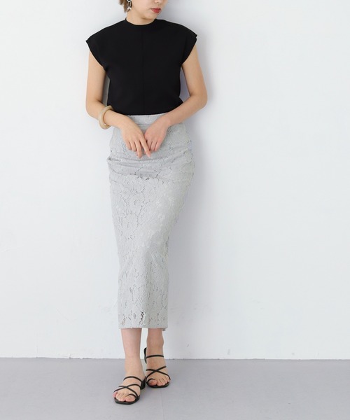 HER CLOSET（ハークローゼット）の「【twenty three】ケミカルレースナロータイトスカート（スカート・レディース・オフホワイト/ブルー/ピンクベージュ・FREE）」の19枚目の写真