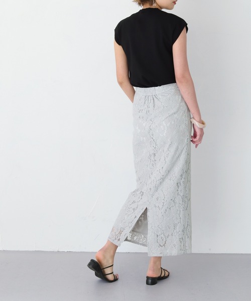 HER CLOSET（ハークローゼット）の「【twenty three】ケミカルレースナロータイトスカート（スカート・レディース・オフホワイト/ブルー/ピンクベージュ・FREE）」の21枚目の写真