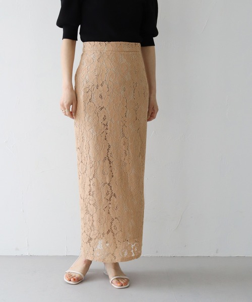HER CLOSET（ハークローゼット）の「【twenty three】ケミカルレースナロータイトスカート（スカート・レディース・オフホワイト/ブルー/ピンクベージュ・FREE）」の22枚目の写真
