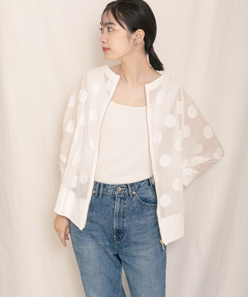 malla（マーラ）の「web限定 ドットオパール切替ブルゾン