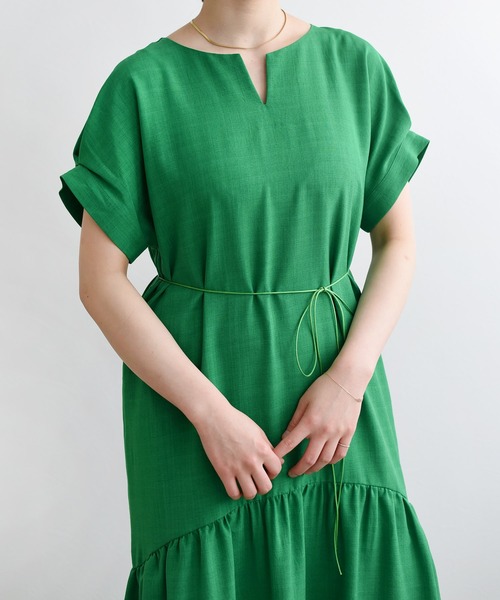 LHELBIE(レルビエ)の「リネンライクバルーンワンピース(ワンピース・レディース・ブラック/ベージュ/グリーン・M)」の12枚目の写真