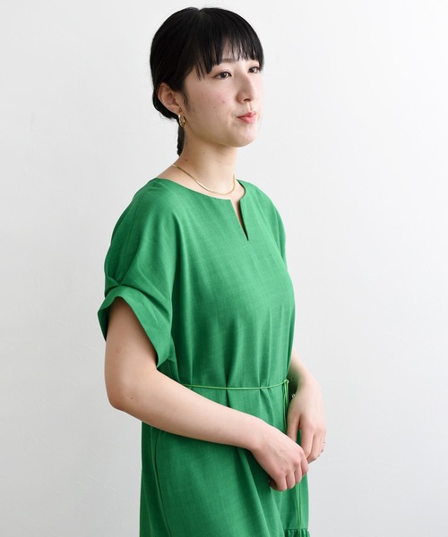 LHELBIE(レルビエ)の「リネンライクバルーンワンピース(ワンピース・レディース・ブラック/ベージュ/グリーン・M)」の16枚目の写真