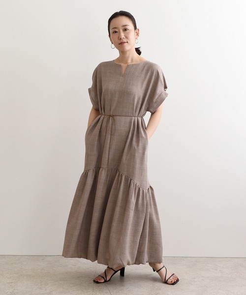 LHELBIE(レルビエ)の「リネンライクバルーンワンピース(ワンピース・レディース・ブラック/ベージュ/グリーン・M)」の5枚目の写真