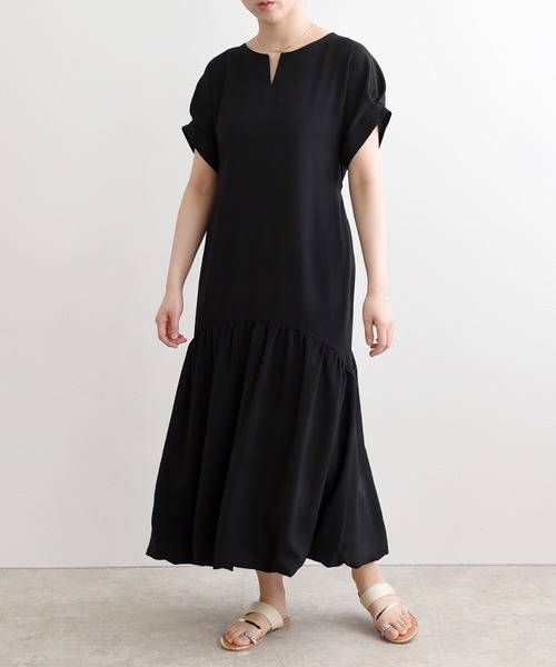 LHELBIE(レルビエ)の「リネンライクバルーンワンピース(ワンピース・レディース・ブラック/ベージュ/グリーン・M)」の22枚目の写真