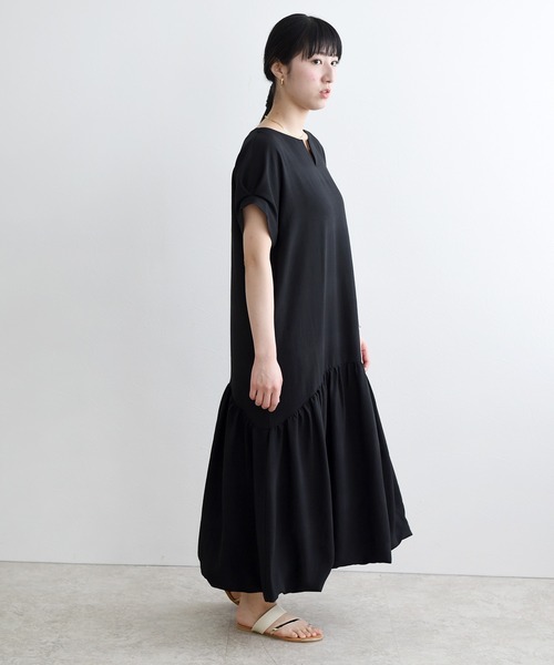 LHELBIE(レルビエ)の「リネンライクバルーンワンピース(ワンピース・レディース・ブラック/ベージュ/グリーン・M)」の7枚目の写真