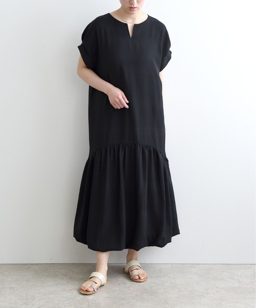 LHELBIE(レルビエ)の「リネンライクバルーンワンピース(ワンピース・レディース・ブラック/ベージュ/グリーン・M)」の15枚目の写真