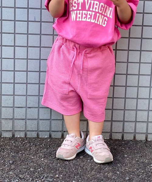 CIAOPANIC TYPY（チャオパニックティピー）の「【KIDS】ワッフルイージーベイカーショーツ（その他パンツ・キッズ・チャコールグレー/ピンク/オレンジ/グリーン/グレー系その他・MEDIUM/LARGE/X-LARGE/XX-LARGE/SMALL）」の4枚目の写真