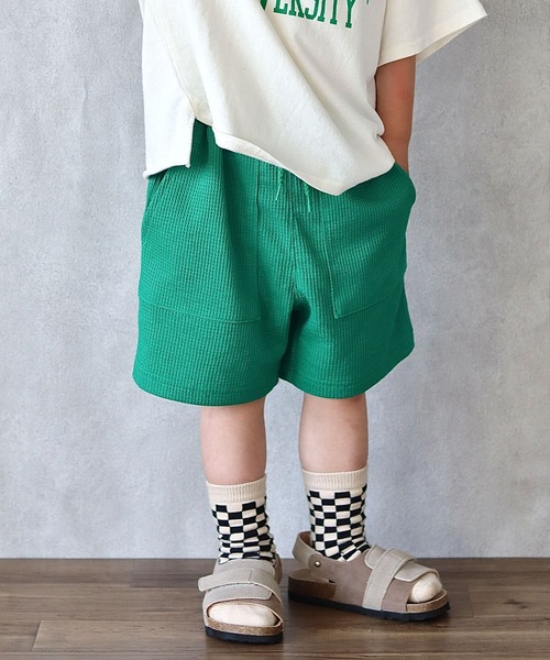 CIAOPANIC TYPY（チャオパニックティピー）の「【KIDS】ワッフルイージーベイカーショーツ（その他パンツ・キッズ・チャコールグレー/ピンク/オレンジ/グリーン/グレー系その他・MEDIUM/LARGE/X-LARGE/XX-LARGE/SMALL）」の3枚目の写真