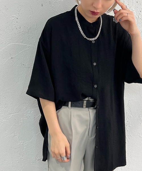 apres jour mignon(アプレジュールミニョン)の「バンドカラーシャツ【ZOZOTOWN限定アイテム】(シャツ/ブラウス・レディース・オフホワイト/ブラック/ピンク/ブルー系その他2・X-LARGE/フリー)」の3枚目の写真