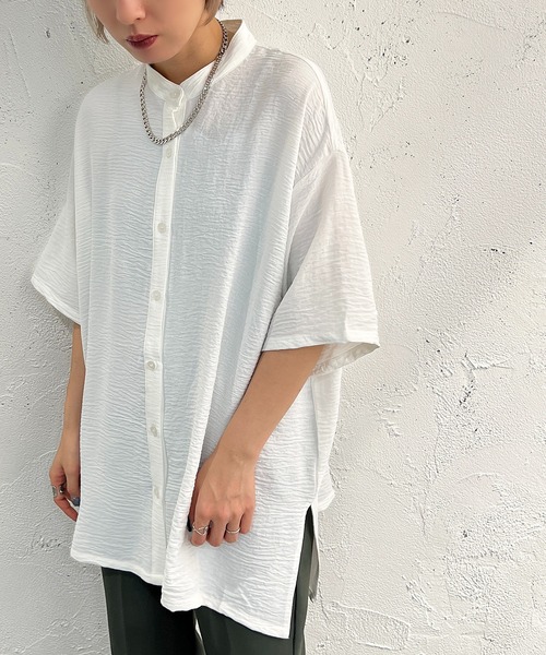 apres jour mignon(アプレジュールミニョン)の「バンドカラーシャツ【ZOZOTOWN限定アイテム】(シャツ/ブラウス・レディース・オフホワイト/ブラック/ピンク/ブルー系その他2・X-LARGE/フリー)」の6枚目の写真
