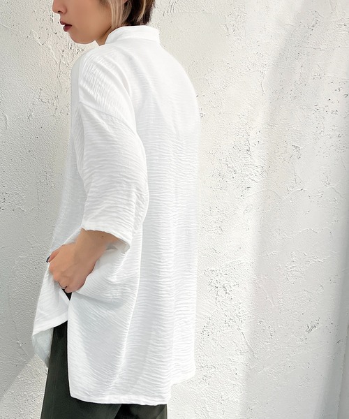 apres jour mignon(アプレジュールミニョン)の「バンドカラーシャツ【ZOZOTOWN限定アイテム】(シャツ/ブラウス・レディース・オフホワイト/ブラック/ピンク/ブルー系その他2・X-LARGE/フリー)」の8枚目の写真