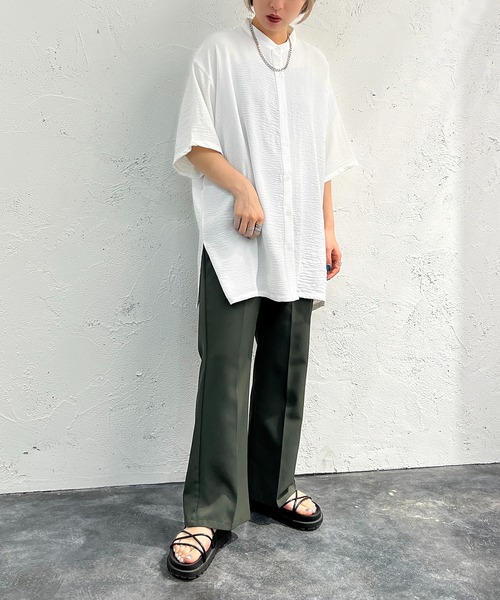 apres jour mignon(アプレジュールミニョン)の「バンドカラーシャツ【ZOZOTOWN限定アイテム】(シャツ/ブラウス・レディース・オフホワイト/ブラック/ピンク/ブルー系その他2・X-LARGE/フリー)」の10枚目の写真