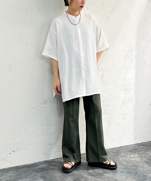 apres jour mignon(アプレジュールミニョン)の「バンドカラーシャツ【ZOZOTOWN限定アイテム】(シャツ/ブラウス・レディース・オフホワイト/ブラック/ピンク/ブルー系その他2・X-LARGE/フリー)」の11枚目の写真