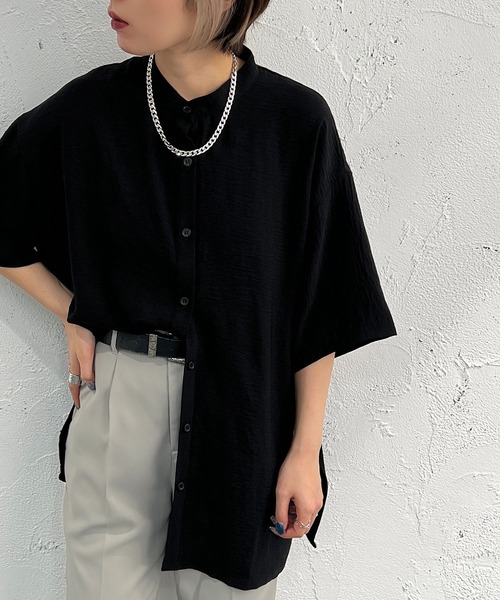 apres jour mignon(アプレジュールミニョン)の「バンドカラーシャツ【ZOZOTOWN限定アイテム】(シャツ/ブラウス・レディース・オフホワイト/ブラック/ピンク/ブルー系その他2・X-LARGE/フリー)」の14枚目の写真