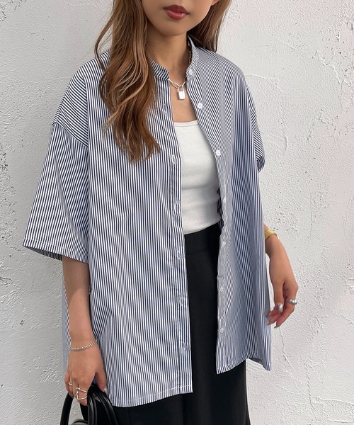 apres jour mignon(アプレジュールミニョン)の「バンドカラーシャツ【ZOZOTOWN限定アイテム】(シャツ/ブラウス・レディース・オフホワイト/ブラック/ピンク/ブルー系その他2・X-LARGE/フリー)」の19枚目の写真