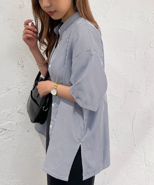 apres jour mignon(アプレジュールミニョン)の「バンドカラーシャツ【ZOZOTOWN限定アイテム】(シャツ/ブラウス・レディース・オフホワイト/ブラック/ピンク/ブルー系その他2・X-LARGE/フリー)」の20枚目の写真
