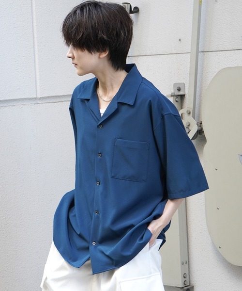 Confirm(コンファーム)の「イージーケア ビッグシルエット リラックスオープンカラー半袖シャツ【Confirm】(シャツ/ブラウス・メンズ・イエロー/チャコールグレー/ナチュラル/ブルー/グリーン/ブラック/ライトグレー/グレイッシュベージュ/ブルーグリーン/ブラック系その他/ホワイト/コーラル/ミント/ベージュ/サックスブルー・L/M)」の13枚目の写真