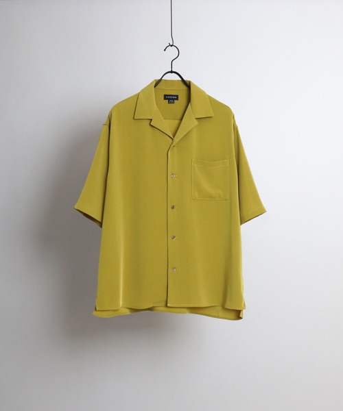 Confirm(コンファーム)の「イージーケア ビッグシルエット リラックスオープンカラー半袖シャツ【Confirm】(シャツ/ブラウス・メンズ・イエロー/チャコールグレー/ナチュラル/ブルー/グリーン/ブラック/ライトグレー/グレイッシュベージュ/ブルーグリーン/ブラック系その他/ホワイト/コーラル/ミント/ベージュ/サックスブルー・L/M)」の14枚目の写真