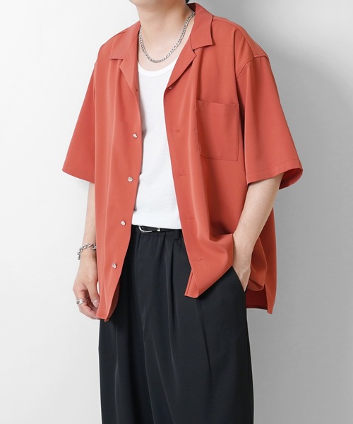 Confirm(コンファーム)の「イージーケア ビッグシルエット リラックスオープンカラー半袖シャツ【Confirm】(シャツ/ブラウス・メンズ・イエロー/チャコールグレー/ナチュラル/ブルー/グリーン/ブラック/ライトグレー/グレイッシュベージュ/ブルーグリーン/ブラック系その他/ホワイト/コーラル/ミント/ベージュ/サックスブルー・L/M)」の15枚目の写真