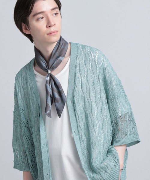 HARE（ハレ）の「モチーフスカシアミカーディガン(HARE)（カーディガン/ボレロ・メンズ・ブラック/グレー/グリーン・FREE）」の3枚目の写真