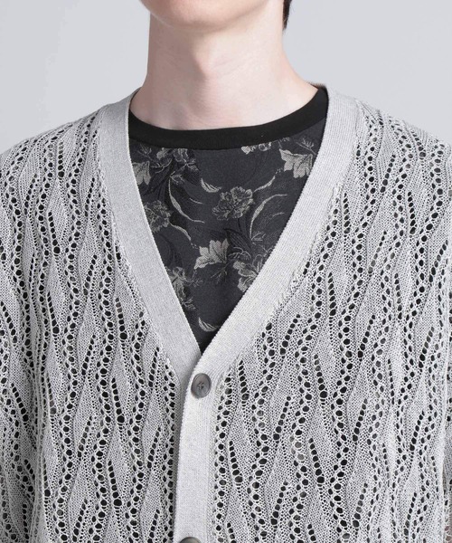 HARE（ハレ）の「モチーフスカシアミカーディガン(HARE)（カーディガン/ボレロ・メンズ・ブラック/グレー/グリーン・FREE）」の13枚目の写真