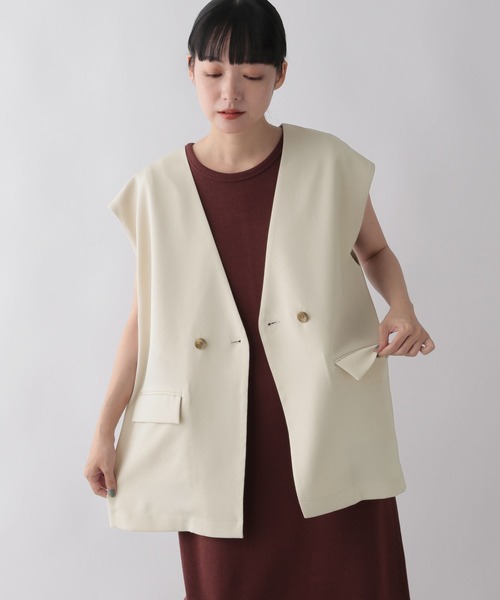 LOWRYS FARM（ローリーズファーム）の「バスケットキノウベスト２　288383（ベスト・レディース・アイボリー/ブラック/ブラウン・FREE）」の10枚目の写真