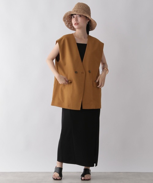 LOWRYS FARM（ローリーズファーム）の「バスケットキノウベスト２　288383（ベスト・レディース・アイボリー/ブラック/ブラウン・FREE）」の5枚目の写真