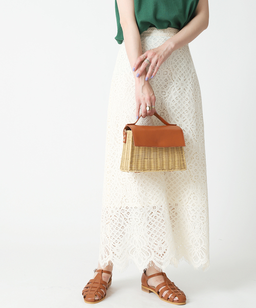 B.C STOCK(ベーセーストック)の「フラップラタンBAG(かごバッグ・レディース・ブラック/ブラウン・FREE)」の1枚目の写真