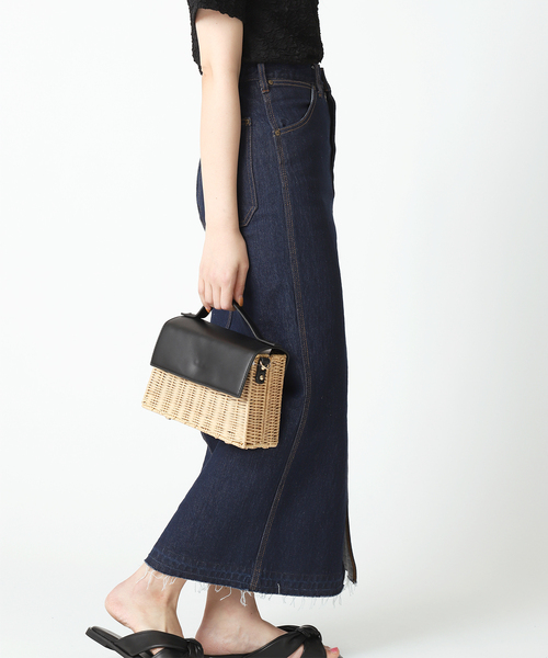 B.C STOCK(ベーセーストック)の「フラップラタンBAG(かごバッグ・レディース・ブラック/ブラウン・FREE)」の5枚目の写真